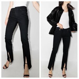 FRAME Denim Le Pixie Cutoff Waist Split Hem Mini Boot Jeans